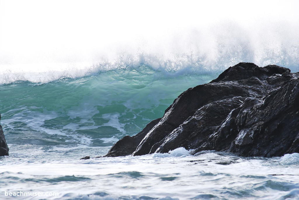 Church Cove Rolling Wave Hitting a Rock